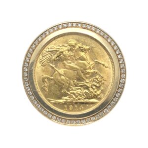 Diamond 0.30ct 1914 Full Sovereign Ring in 9K and 22K Yellow Gold