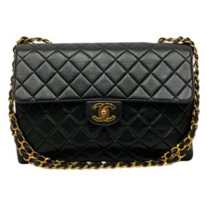 Chanel Vintage Lambskin Jumbo Classic Flap Shoulder Bag