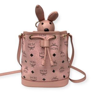 MCM Visetos Park Rabbit Drawstring Bag