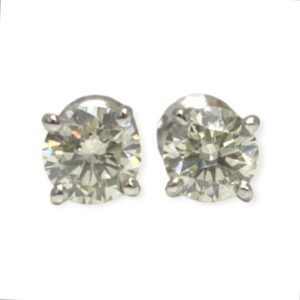 Diamond 1.09ct Earrings in 14k White Gold
