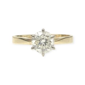 Diamond 0.90ct Ring in 18K White and Yellow Gold