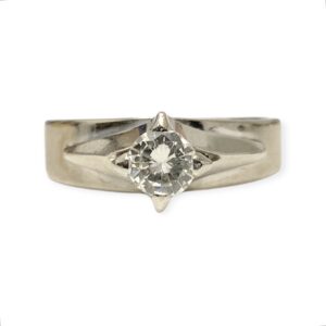 Diamond 0.33ct Ring in 18K White Gold and Platinum