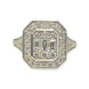 Diamond 0.95ct Ring in 18K Yellow and White Gold
