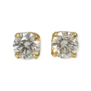 Diamond 0.44ct Earrings in 18K Yelow Gold and Sterling Silver