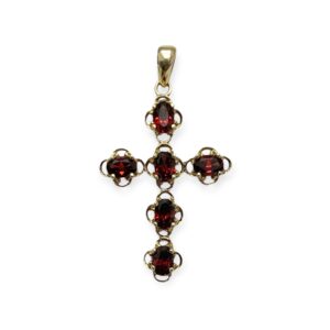 Garnet Pendant in 9K Yellow Gold