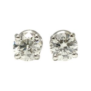 Diamond 1.00ct Earrings In 14K White Gold