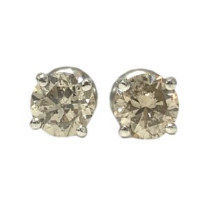 Diamond 1.06ct Earrings In 14K White Gold