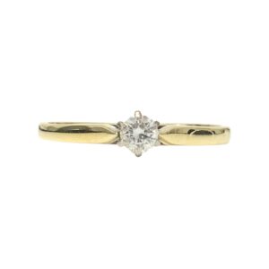 Diamond 0.15ct Ring In 18K Yellow Gold
