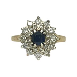 Sapphire and Diamond 0.60ct Ring In 18K Yellow Gold