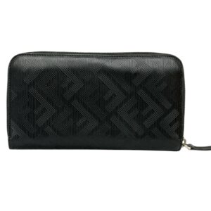 Fendi Shadow Embossed FF Zip Around Wallet