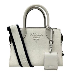 Prada Monochrome Saffiano Top Handle Bag