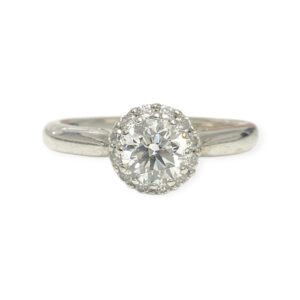Cubic Zirconia and Diamond 0.43ct Ring in 14K White Gold