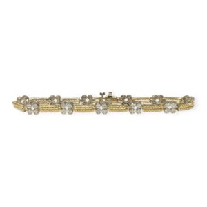 18cm Diamond 1.20ct Bracelet in 14K Yellow and White Gold