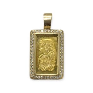 Diamond 0.70ct Pendant in 9K and 24K Yellow Gold