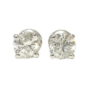 Diamond 1.02ct Earrings In 14K White Gold