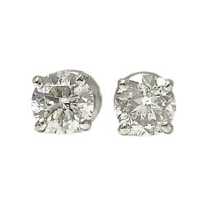 Diamond 1.11ct Earrings In 14K White Gold