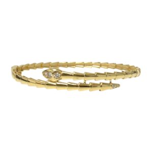 17cm CZ Bangle In 18K Yellow Gold