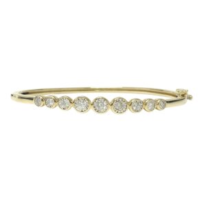 16.5cm Diamond 0.50ct Bangle In 9K Yellow Gold