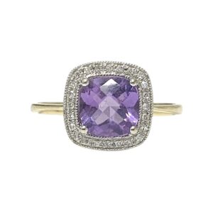 Quartz and Diamond 0.10ct Ring In 9K Yellow Gold