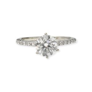 Diamond 1.12ct  Ring In 14K White Gold