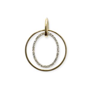 Diamond 0.15ct Pendant and 10K Yellow and White Gold