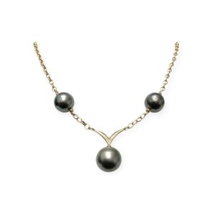 46cm Pearl Necklace in 9K Yellow Gold