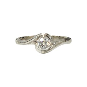 Diamond 0.21ct Ring In 18K White Gold