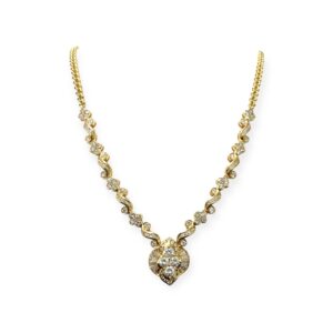 44cm Diamond 3.45ct Necklace in 14K and 18K Yellow Gold