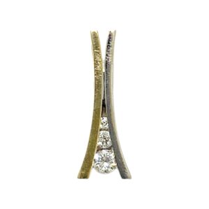 Diamond 0.15ct Pendant In 18K Yellow and White Gold