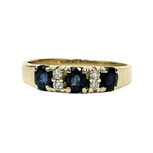 Sapphire and Diamond 0.10ct Ring In 9K Yellow Gold