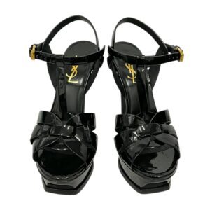Saint Laurent Patent Tribute Platform Sandals Size 36