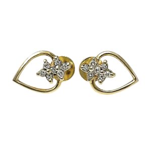 Diamond 0.14ct Earrings In 18k Yellow Gold