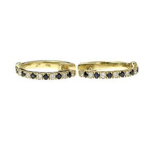 Sapphire and Diamond 0.12ct Earrings In 18k Yellow Gold