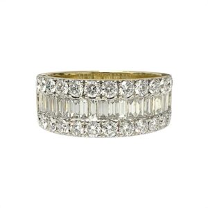 Diamond 3.30ct Ring In 18K Yellow and White Gold