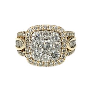 Diamond 2.25ct Ring In 14K Yellow and White Gold