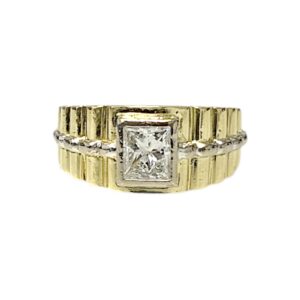 Diamond 0.77ct Ring In 18K Yellow and White Gold
