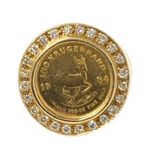 1984 1/10 oz Kruggerand Diamond 1.00ct Ring In 9k and 22k Yellow Gold