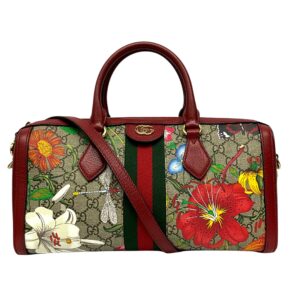 Gucci GG Supreme Flora Ophidia Boston Bag