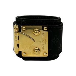 15cm Louis Vuitton Satin Monogram Serrure Cuff Bracelet