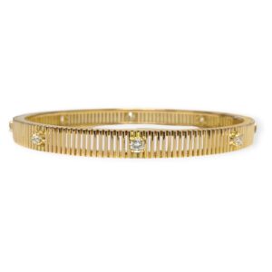 18cm Diamond 0.60ct Bangle in 14K Yellow Gold