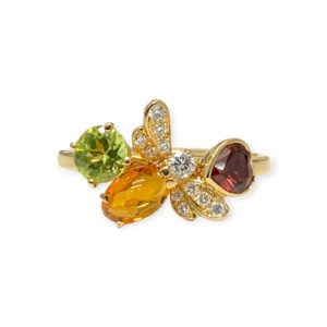 Chaumet Attrape-Moi Multi stone and Diamond .13ct Ring