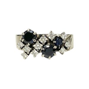 Sapphire and Diamond 0.30ct Ring In 18k White Gold