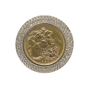 1925 Full Sovereign Diamond 1.75ct Ring In 9k and 22k Yellow Gold