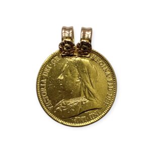 1893 Half Sovereign Pendant In 9K and 22K Yellow Gold