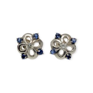 Quartz and Diamond Earrings in 9K White Gold and Sterling Silver