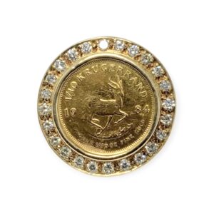 1984 1/10 oz Kruggerand Diamond 1.00ct Ring In 9k and 22k Yellow Gold
