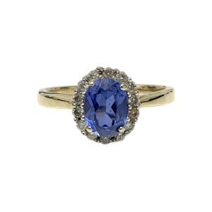 Quartz and Diamond 0.15ct Ring In 10K Yellow Gold