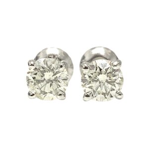 Diamond 1.03ct Earrings In 14K White Gold