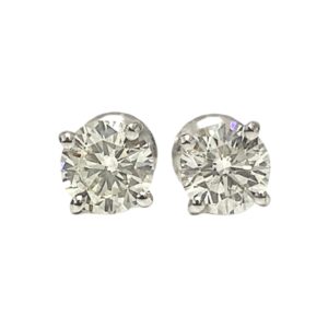 Diamond 1.15ct Earrings In 14k White Gold