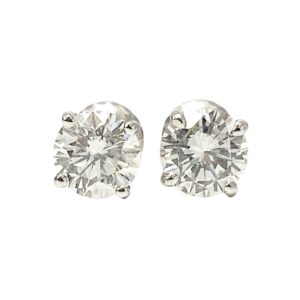 Diamond 1.47ct Earrings In 14K White Gold
